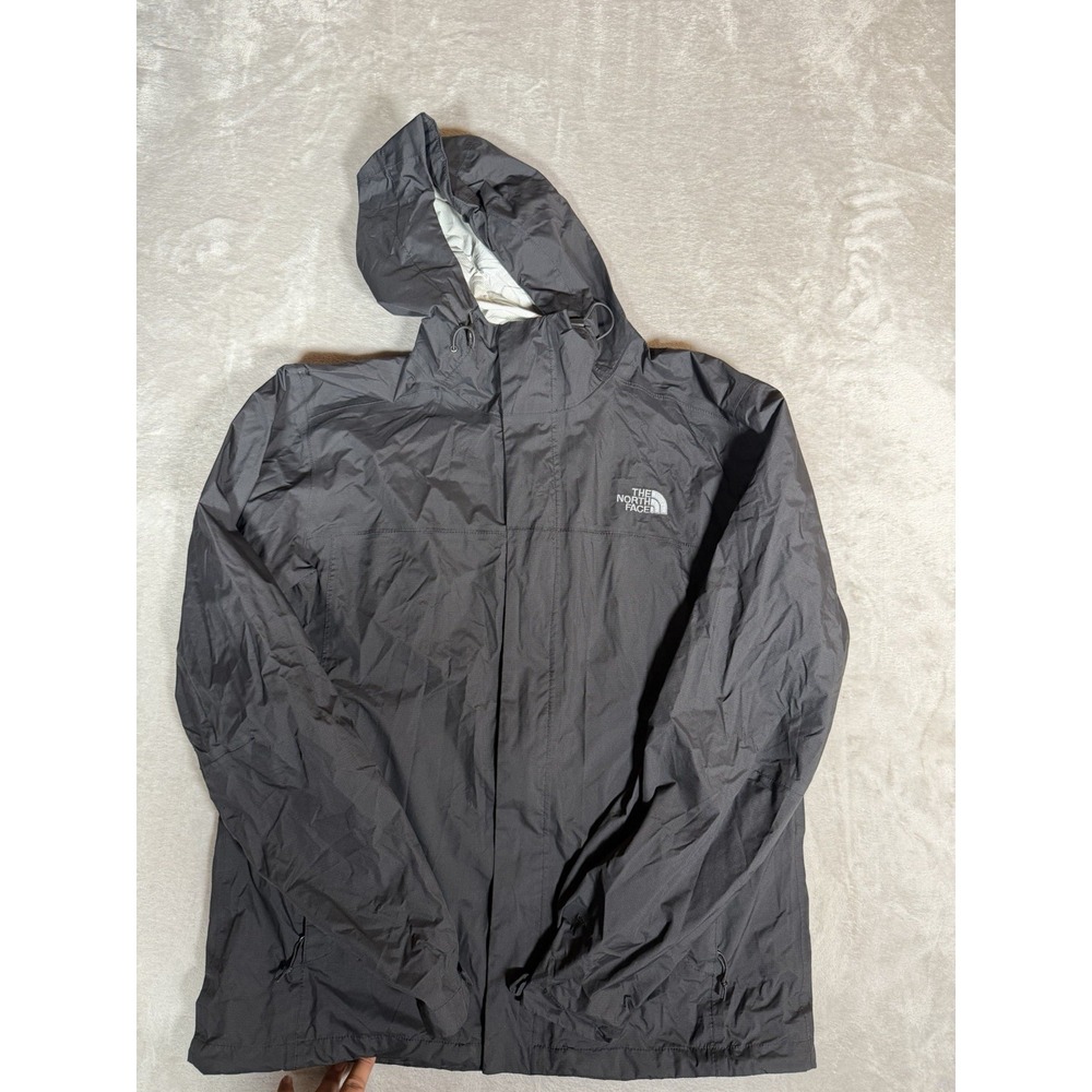 The North Face Mens Gray Resolve Hooded Full Zip Rain Jacket A8AZ Size L